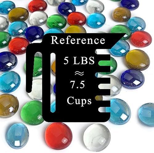 Miniatura 62 de Cuentas de vidrio transparente de 1 libra para jarrones, 100 piedras de vidrio, canicas de vidrio plano transparente para relleno de jarrones, velas