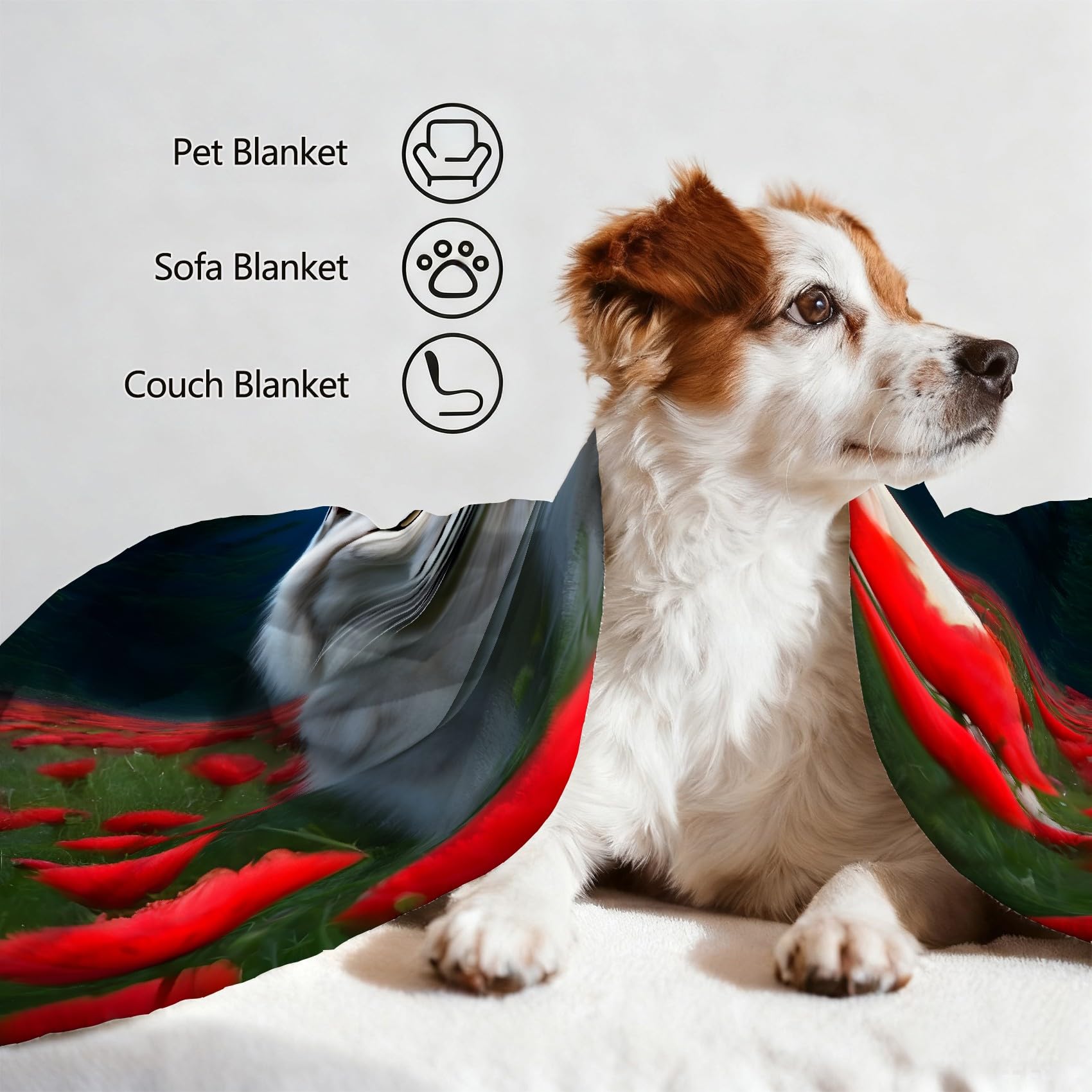 Koc z makiem Koce Sowa Koc Łóżko Pojedyncze Ciepło Miękkie Koce Sofa Puszysty Flanelowy 180 x 200 cm Na Wszystkie Pory Roku