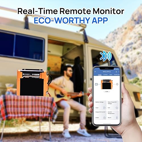 Miniatura 3 de ECO-WORTHY Inversor de onda sinusoidal pura de 600 W, salida de CA, puerto de salida USB, indicador LED, ventiladores de refrigeración duales y