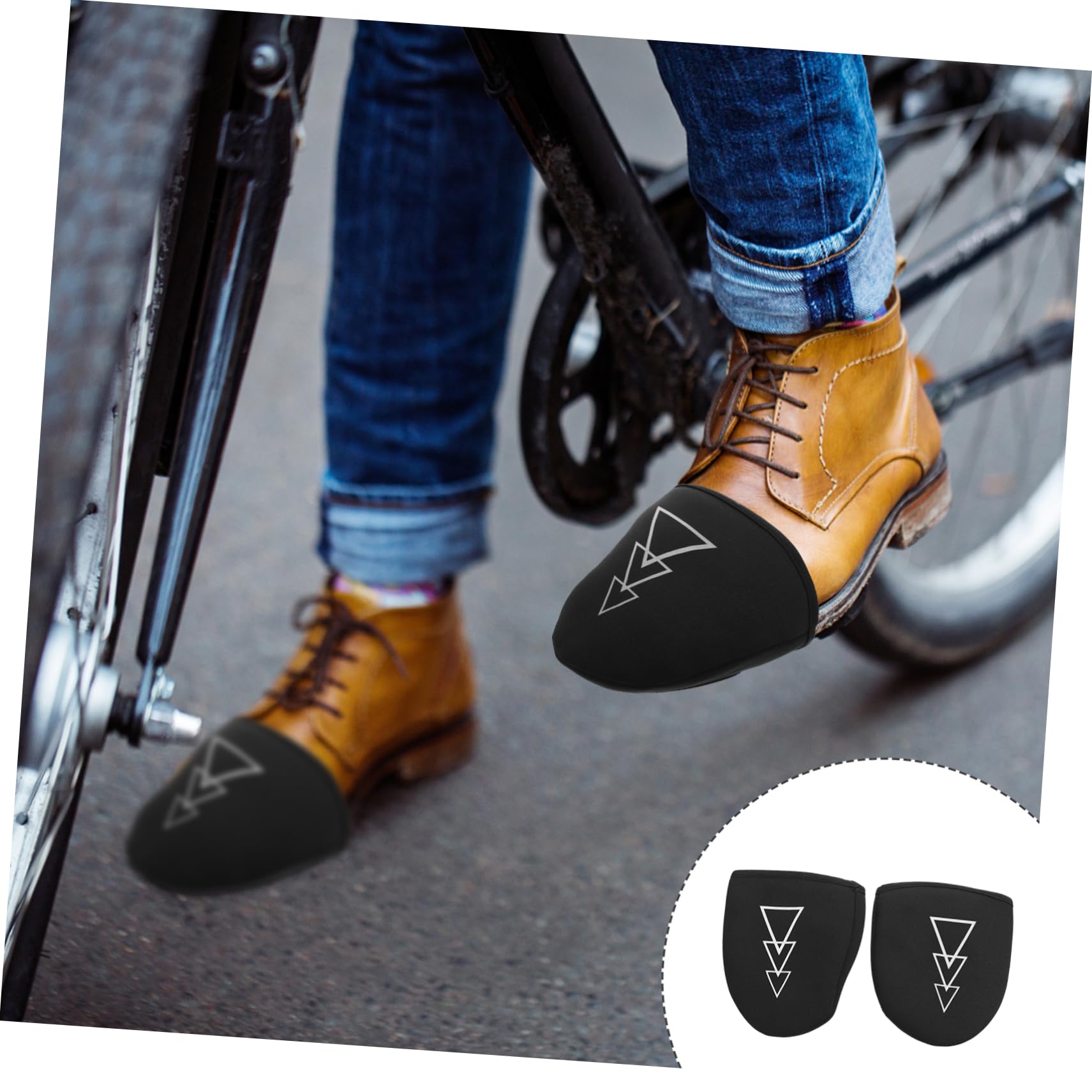 TOYANDONA Cubiertas de Zapatos de Bicicleta Agua Cubrezapatillas térmicas cálidas Impermeable Calefactor Calentador Media zapatería cubrebotas a Prueba de Viento Caucho Black
