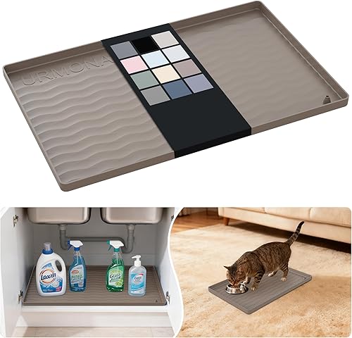 Miniatura 98 de URMONA Tapete de silicona impermeable para debajo del fregadero de 40 x 22 pulgadas, forro para estante de cocina y baño, protector de gabinete y