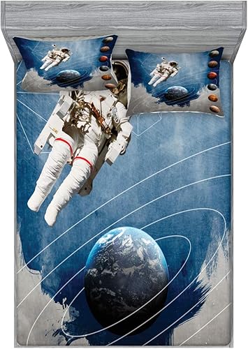 Miniatura 90 de Ambesonne - Juego de sábanas bajeras y fundas de almohada, diseño clásico botánico, plantas de jardín vintage, juego de 3 piezas con estampado