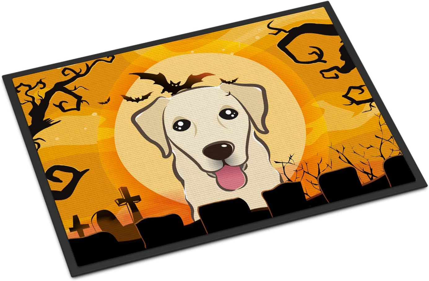 Caroline's Treasures BB1810MAT Halloween Golden Retriever Doormat 18x27 Front Door Mat Indoor Outdoor Rugs for Entryway, Non Slip Washable Low Pile, 18H X 27W