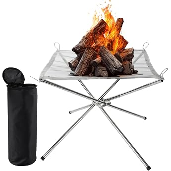 MIVIDE Portable Outdoor Fire Pit 56cm/22 Stainless Steel