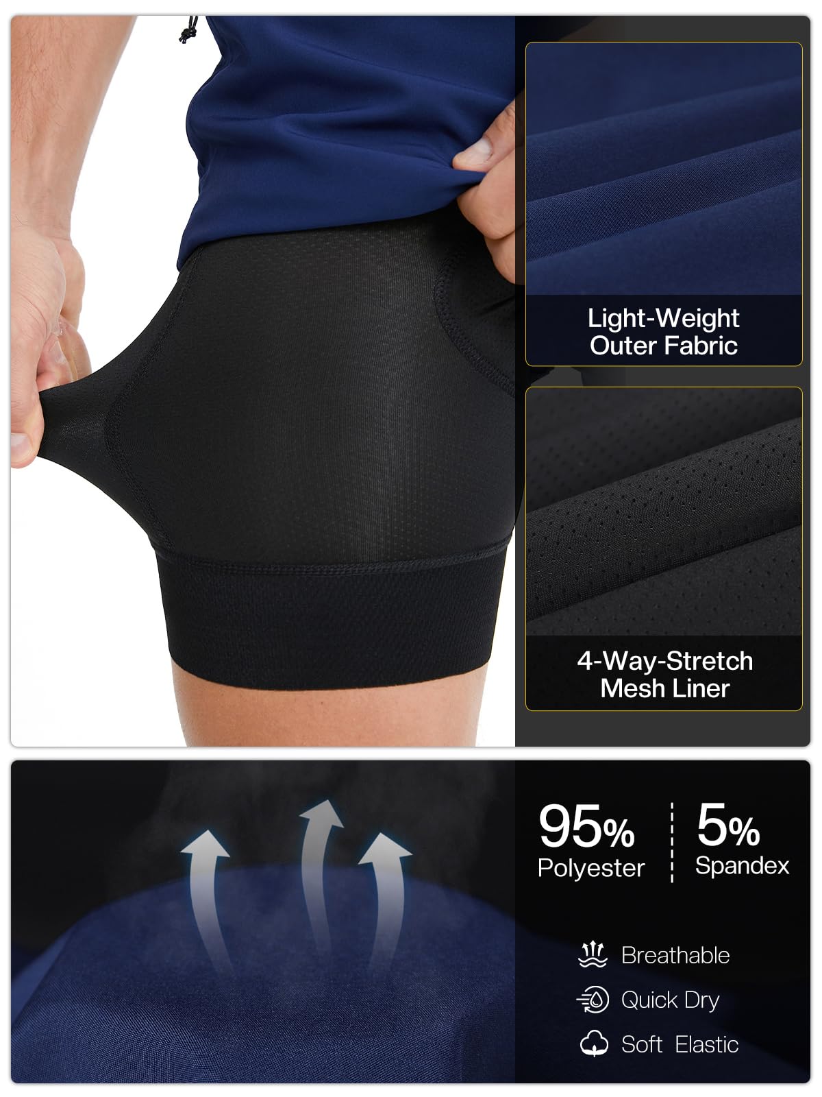 ARSUXEO Pantalones Cortos de Ciclismo para Hombre Pantalones Cortos de Ciclismo de montaña Acolchados y Holgados 2506