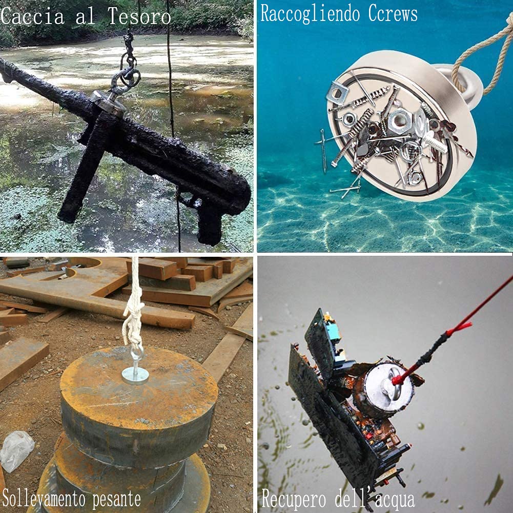 Kit Pesca Magnetica VEVOR | Magnete Bifacciale 272kg | Con Corda E Custodia - Foto 4