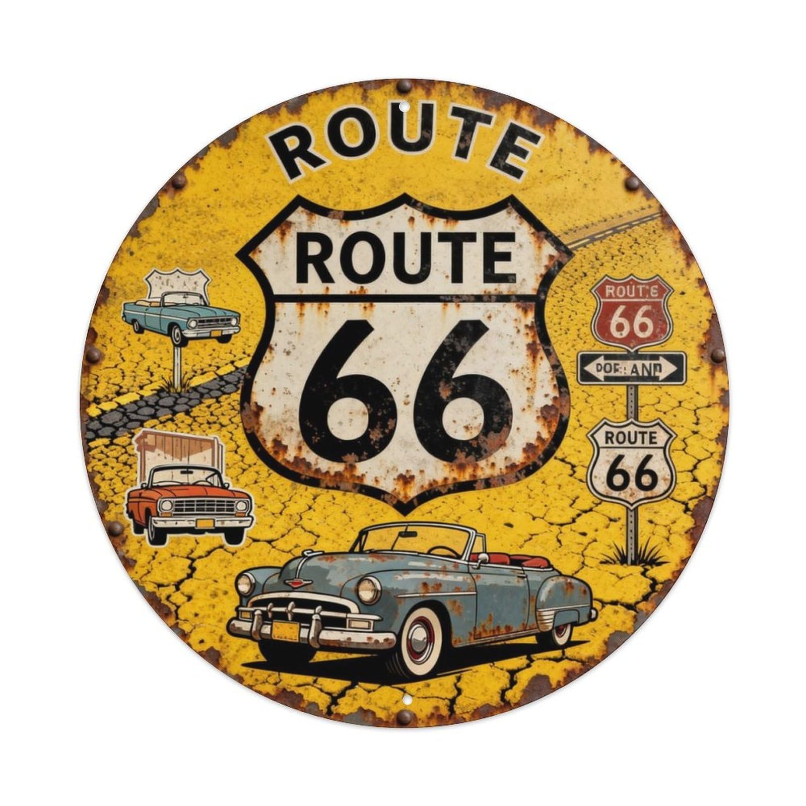 ROUTE 66 Metal Tin Sign Plaque