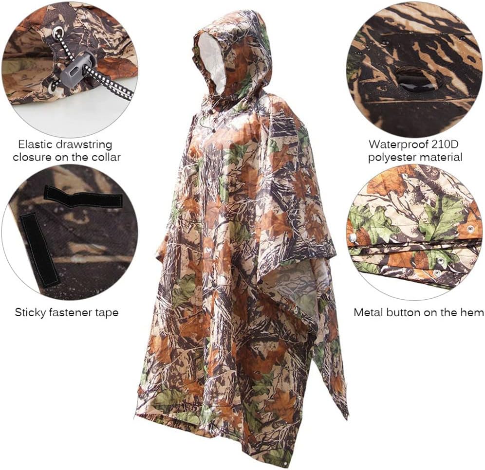 3 In 1 Raincoat Backpack Rain Cover Hiking Cycling Rain Cover Poncho Raincoat Waterproof Outdoor Camping Tent Mat
