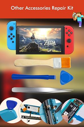 Joystick Replacement Kit for Joycon ( 48 in one), Joystick Replacement for Switch/ Switch Lite/ Switch OLED Joycon, Include 4 Thumb 3D Sticks, 4 Metal Buckles, 2 Screwdrivers, Pry Tool, 14 Thumbstick Grips