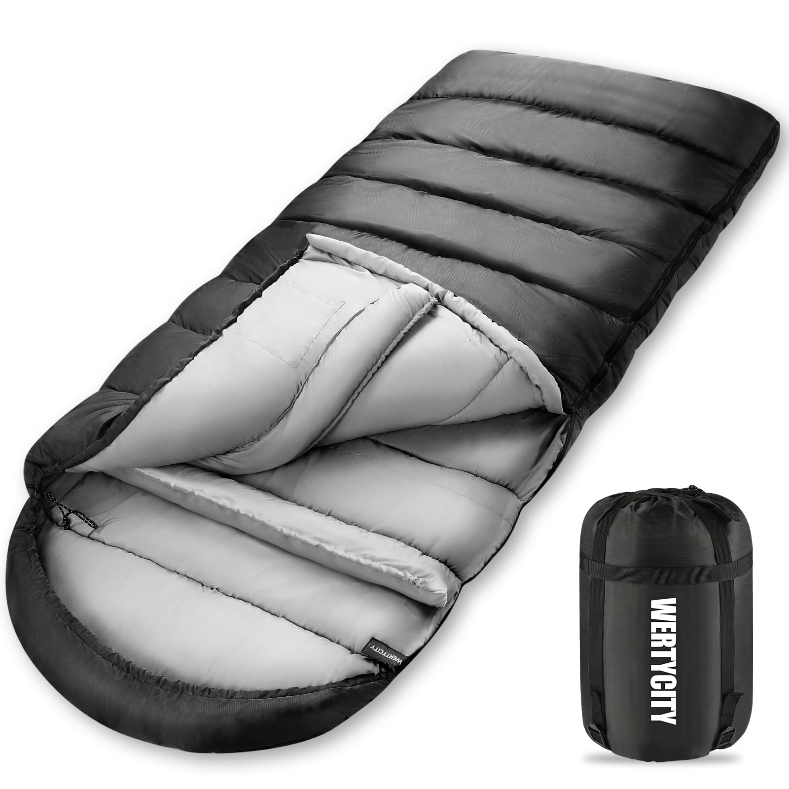 0 Degree Sleeping Bag for Adults XXL Big and Tall 4 Season Cold Weather Winter Camping with Compression
