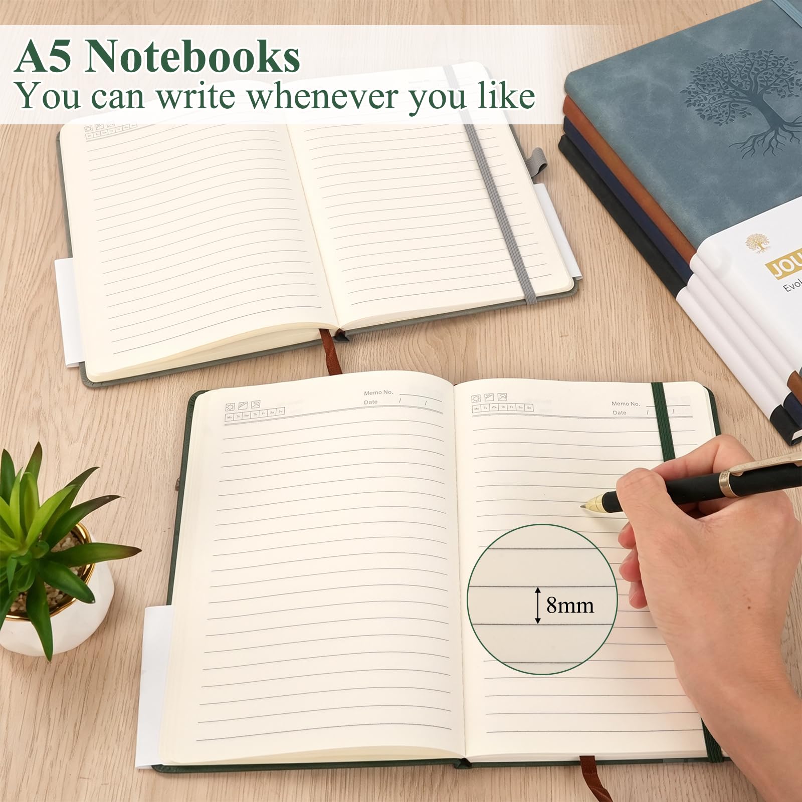 Taccuino A5, blocco note, Journaling diario per adulti, 6 pezzi