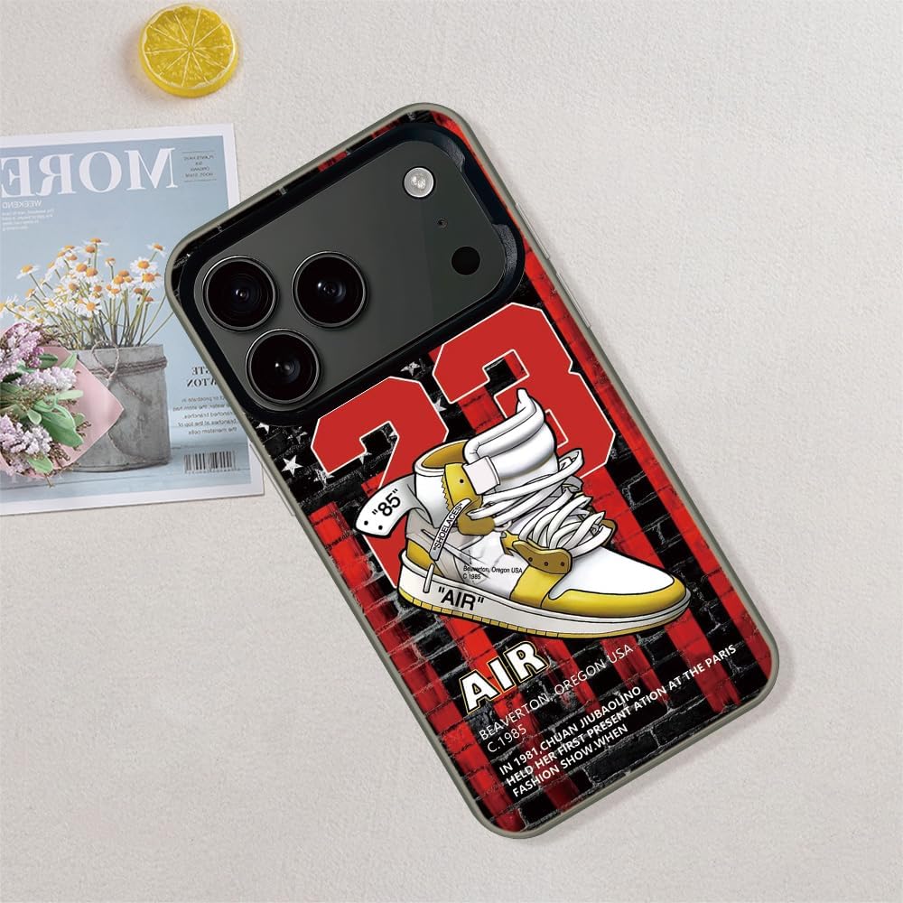 Sports Shoes & Snake Case Compatible with iPhone 17 Pro Max Case for Boys, Aesthetic Brand Sneakers Cool Off Sign White Pattern Non-Slip Protective Phone Cover - Image 7