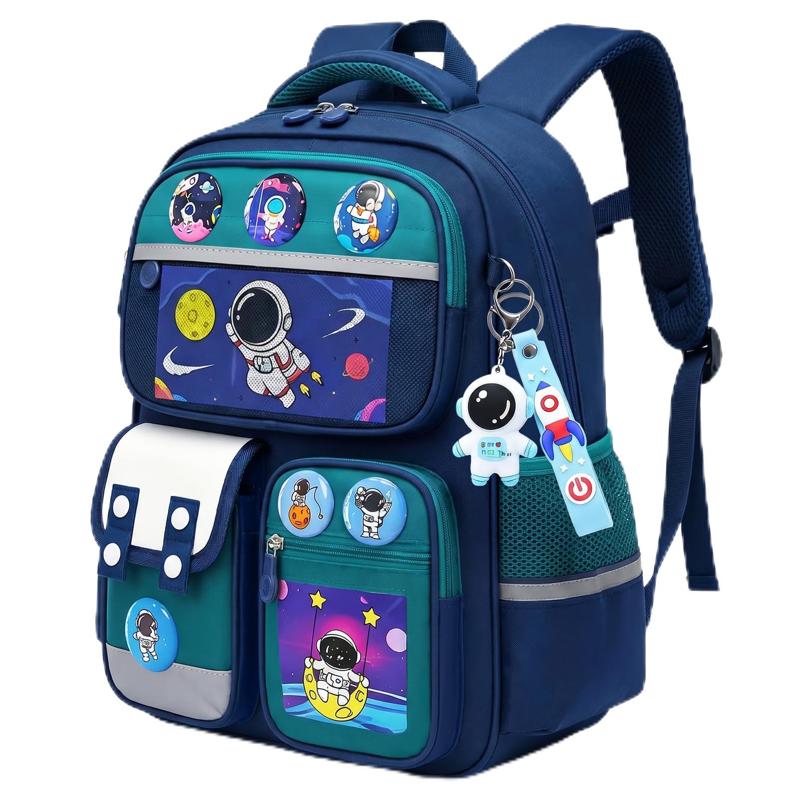Amythe Sac à Dos Enfant Garçon 8-12 Ans – Cartable École Primaire CE1-CM2, Ergonomique Léger avec Bandes Réfléchissantes, Compartiment A4, Oxford Imperméable pour la Rentrée, Vert