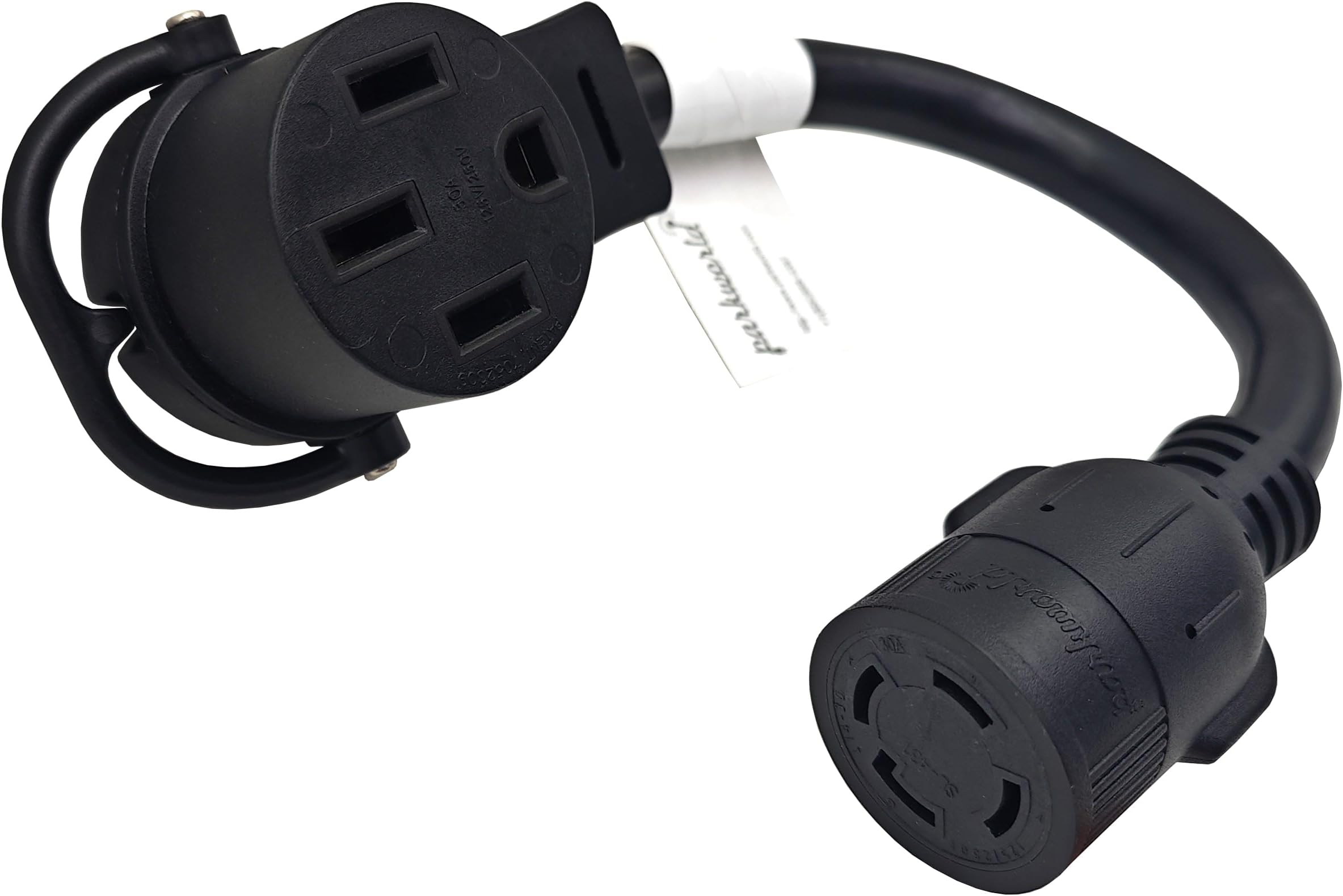 Parkworld79193 Generator NEMA L14-30R to 14-50R, 4 Prong 30 AMP Female to RV 50amp Female Adapter Cord 1 Feet