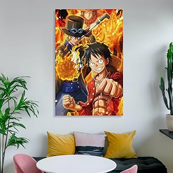 ワンピース　原画　 ルフィ　エース　フレーム付き ONE PIECE ワンピース カード ルフィ & エース & サボ 漫画背景