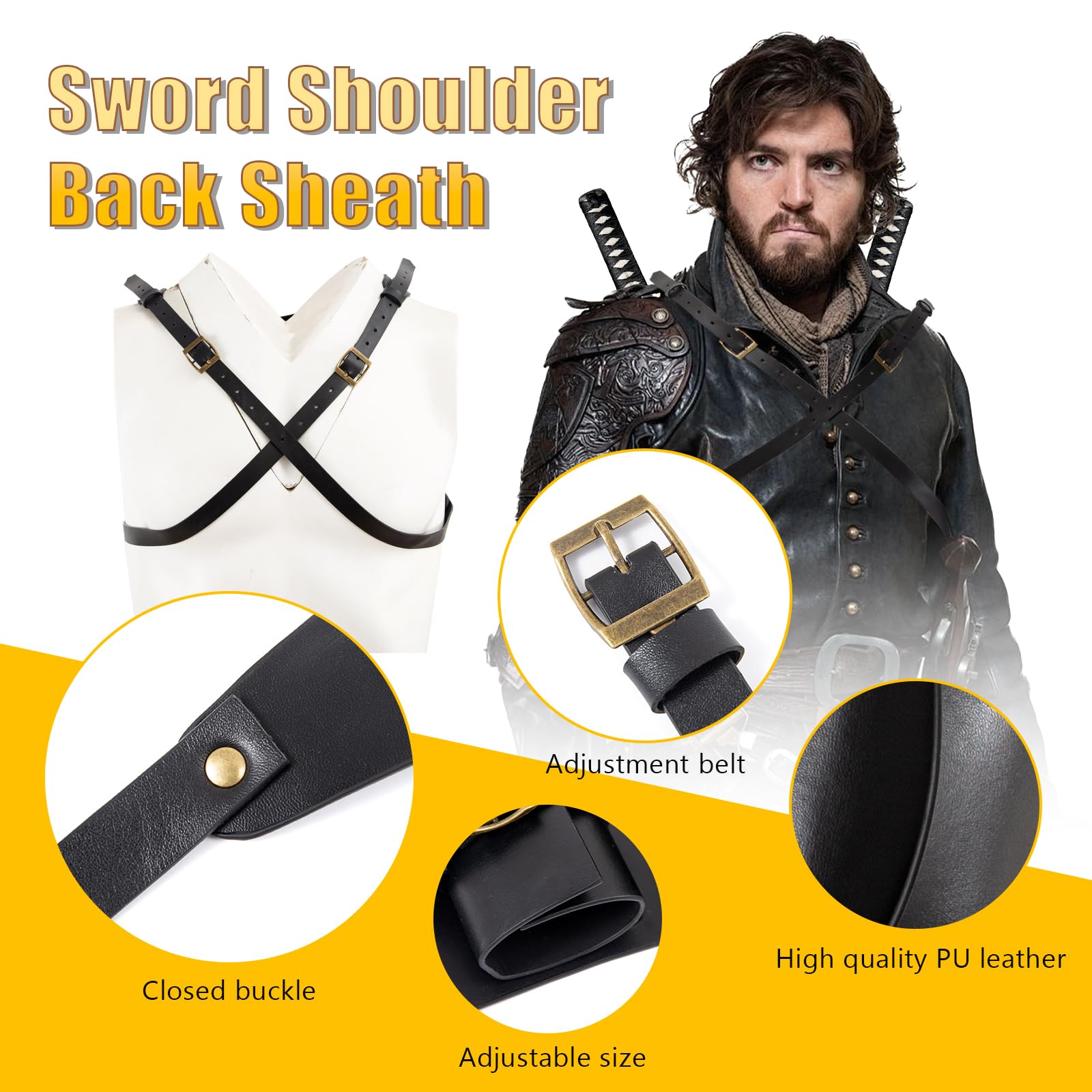 Rückenschwert-Holster-Halter, Gurt, Katana-Scheide Produktbild-Vorschau 5
