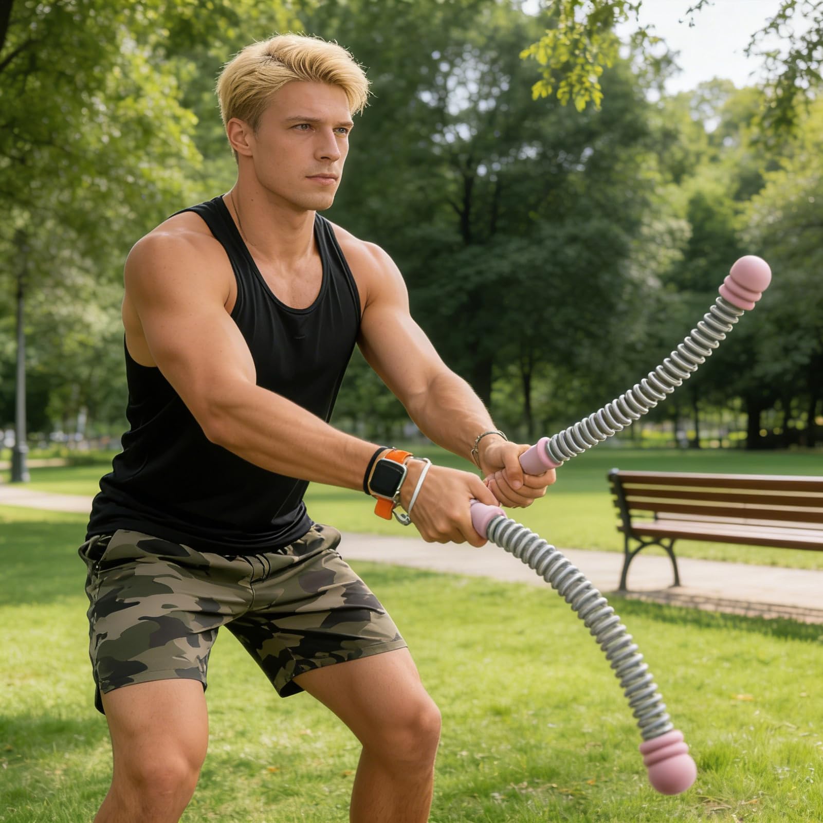 Cuerda de Batalla Saltador Ajustable Portátil | Cuerdas de Entrenamiento Portátiles Para Gimnasio En Casa Fitness Entrenamientos Exteriores Principiantes Construcción