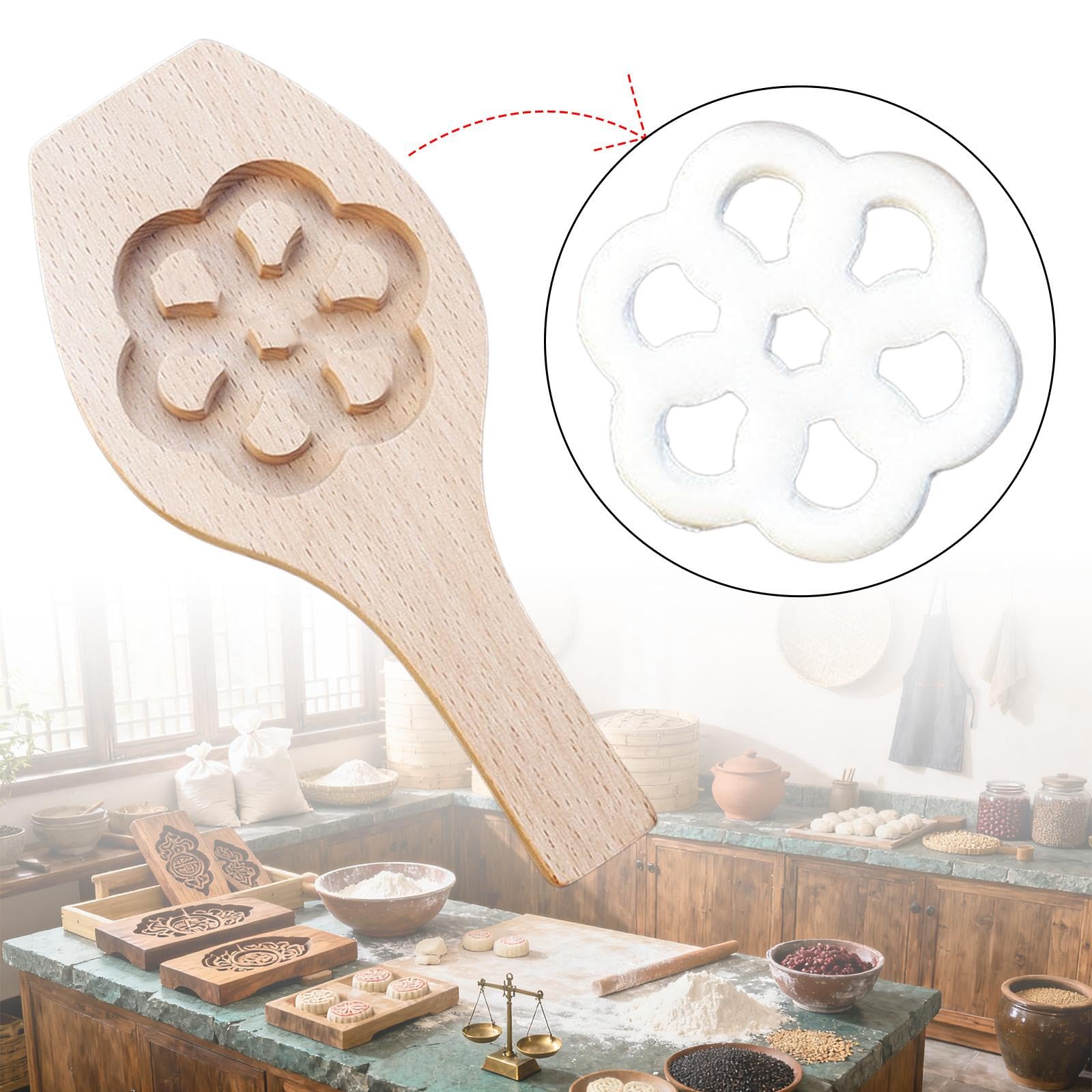 KESOTO 2x Modellini di Pasticceria in Legno, Strumento per Snack, Regalo per Ristoranti, Gadget Da, Accessori per La Preparazione di Ciambelle, 4 pezzi