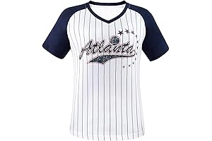 Atlanta Jersey: Women's City Baseball Pinstripe V-Neck Tee