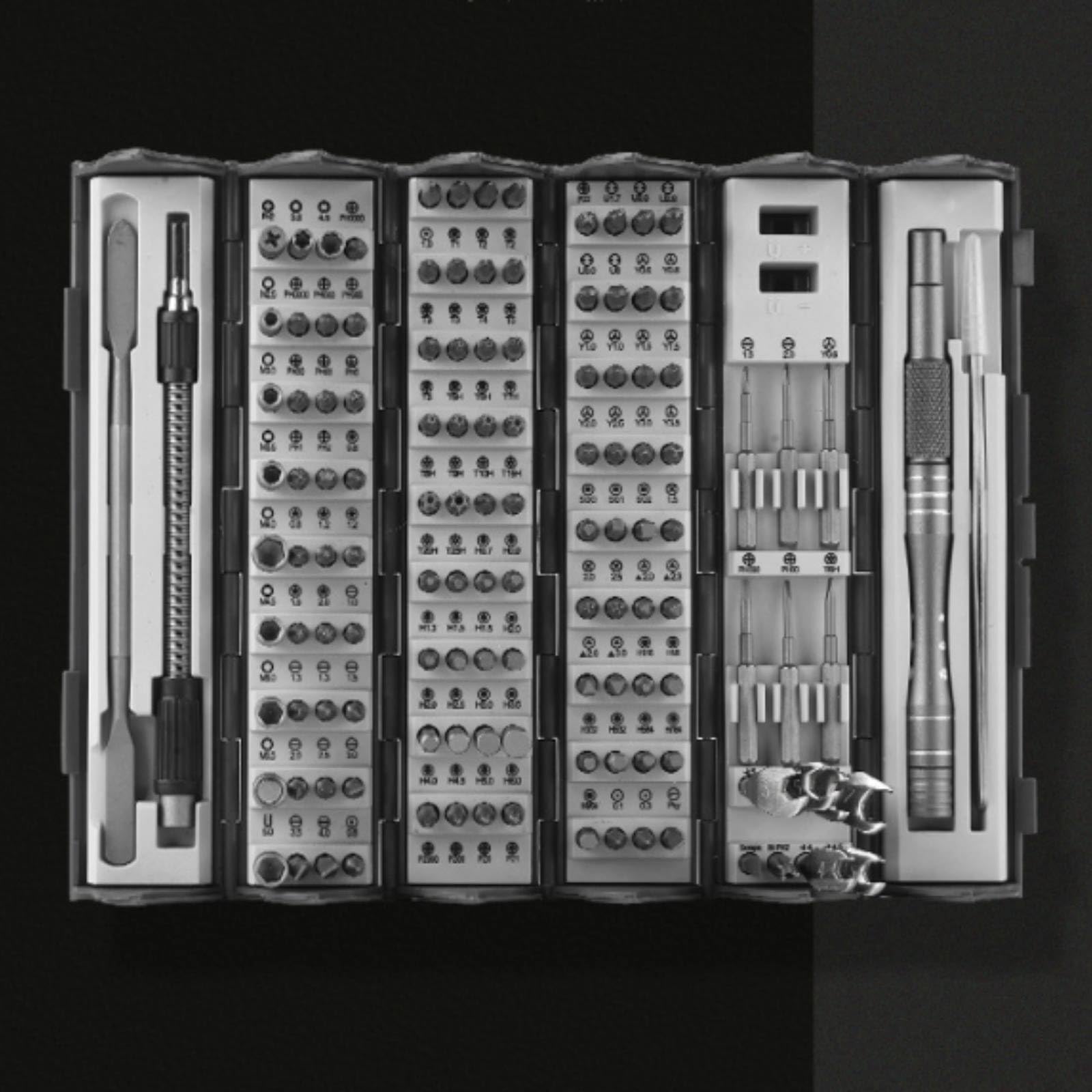 F Fityle Kit stornilladores Precisión con Mango Aluminio y Puntas Intercambiables con Estuche Libro Plegable para Reparación Aparatos Electrónicos