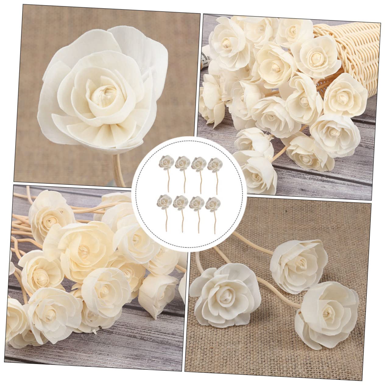 Alipis 32 Piezas Flor de Hierba de ratán Recarga de del difusor Palo de perfumado Oil Diffuser ambientador Palo difusor de Aroma de Flores Palos difusores con Flores