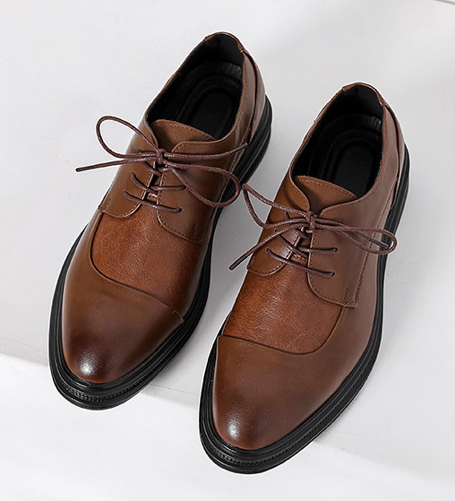 Scarpe Derby Uomo con Suola Spessa Scarpe Formali per Ufficio E Matrimonio