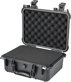 HMF Estojo Fotográfico Exterior, Mala de Transporte com Espuma Troquelada, Preto, Moderno