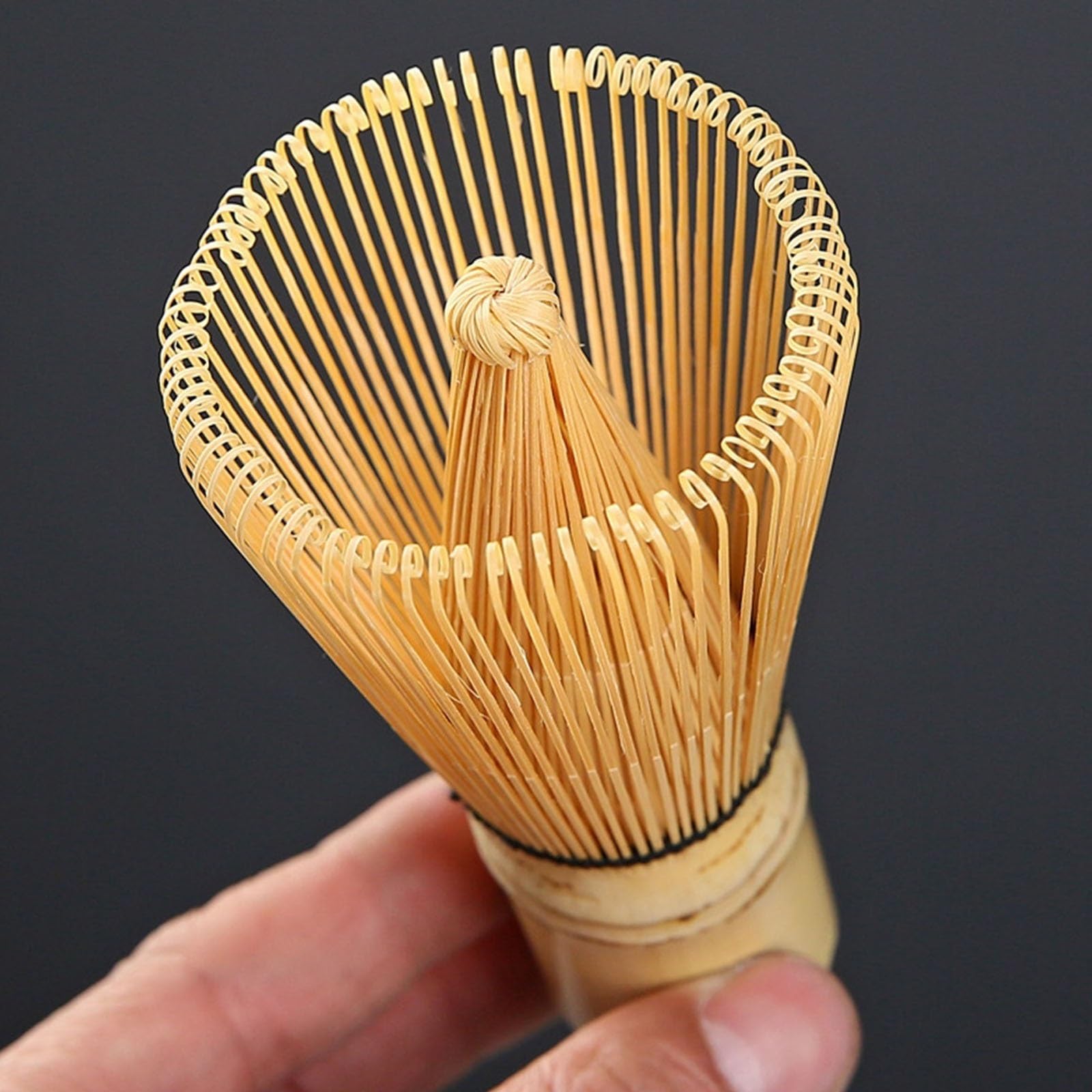Ensemble de 4 Pièces Bol à Matcha avec Bec Verseur Matcha Kit Cadeaux Traditionnels Cuillere Matcha(Black A)