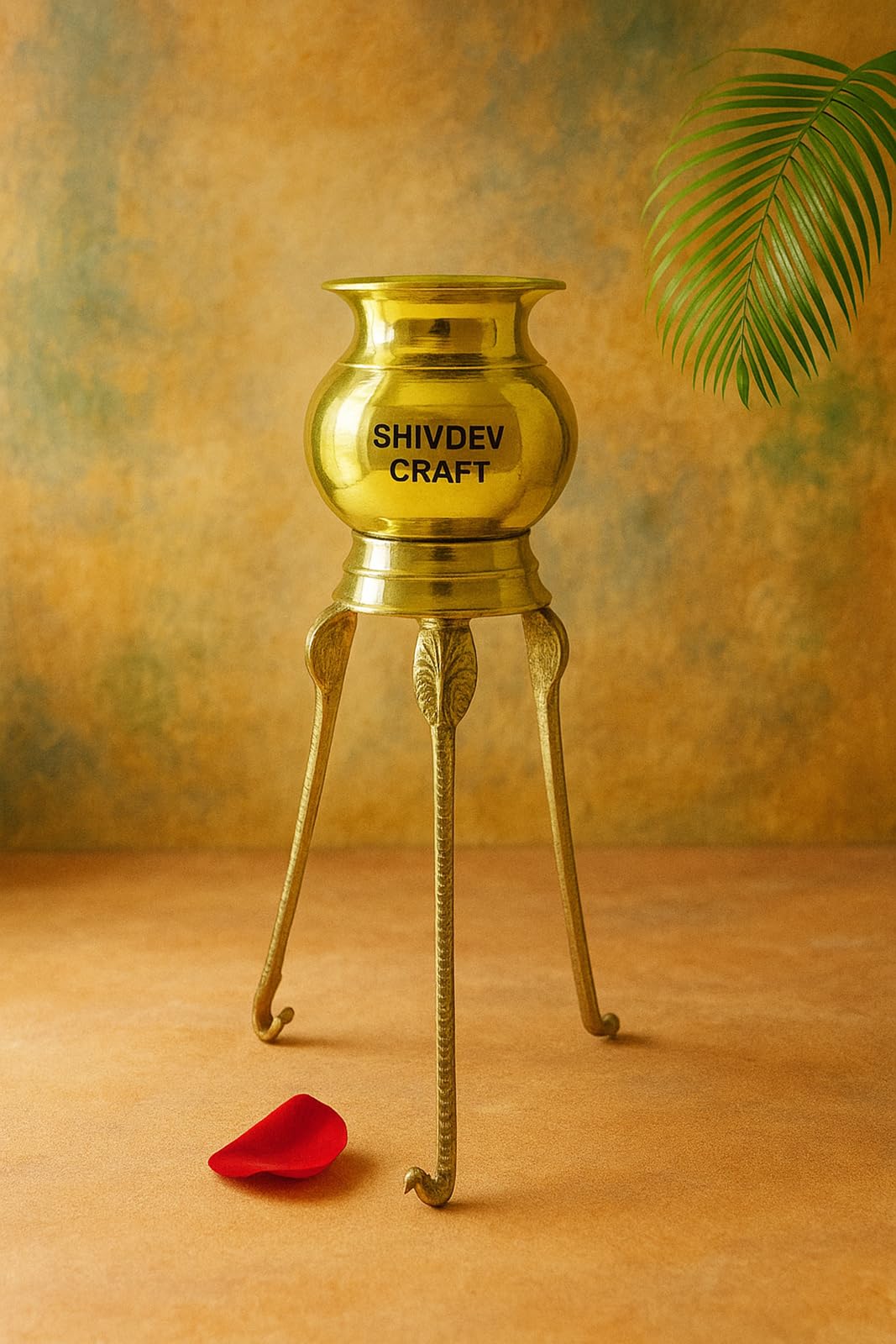 SHIVDEV CRAFT Shivling Abhishek Stand Tripayi Lota Shiva Lingam Jalabhishekam Set with Brass Puja Jaldhara Kalash (Golden, Brass 250 ML Pooja Jal Abhishek Lota & 7 Inch Height Brass Stand)-image-42