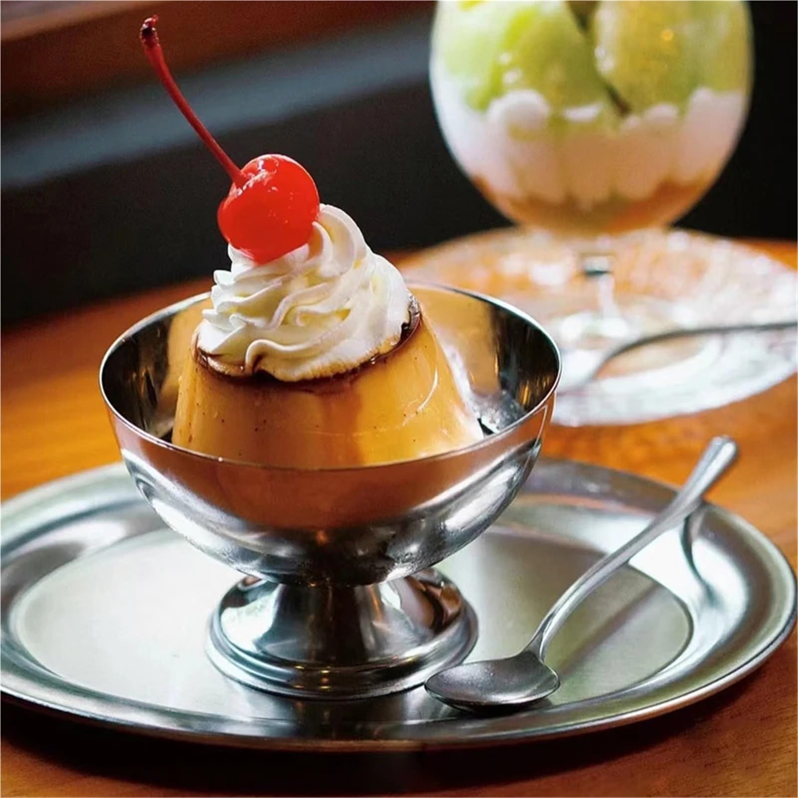 Coppe Gelato 3 Pezzi in Acciaio Inossidabile Tazza di Gelato insalatiera Dessert Piatto di Frutta Piatto di Snack Tazza di Vino Cucina di casa Bar stoviglie Forniture for Feste per Dessert(S)