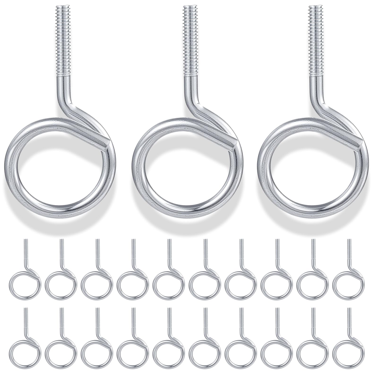 Yaocom 200 Pcs 1/4"-20 Machine Threaded Bridle Rings 1-1/4" Diameter Heavy Duty Bridle Wiring Rings Cable Hangers for Low Voltage Cable Pipe Management