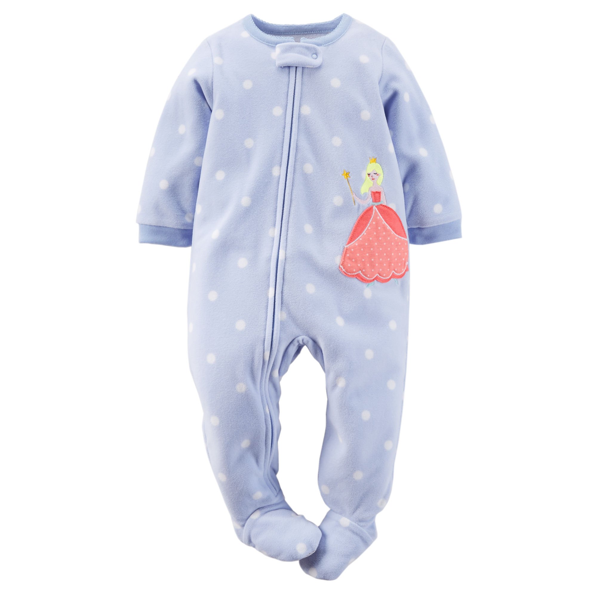 Carters Baby Girls Footed Fleece PJ (4T, Blue Princess)