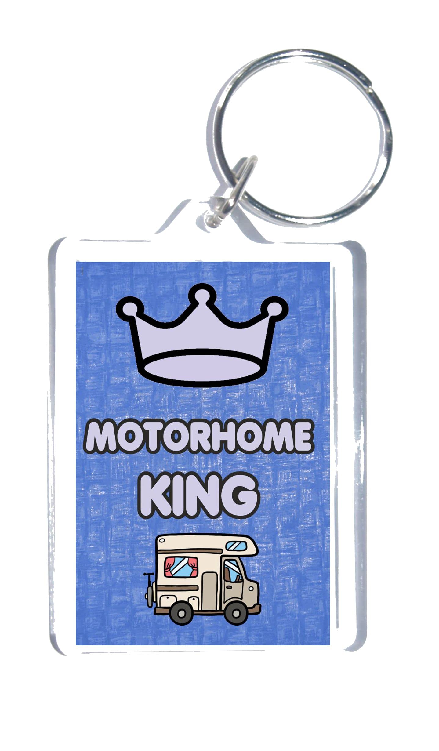 Fun Motorhome Lover Gift – Motorhome King – Keyring - Novelty Present