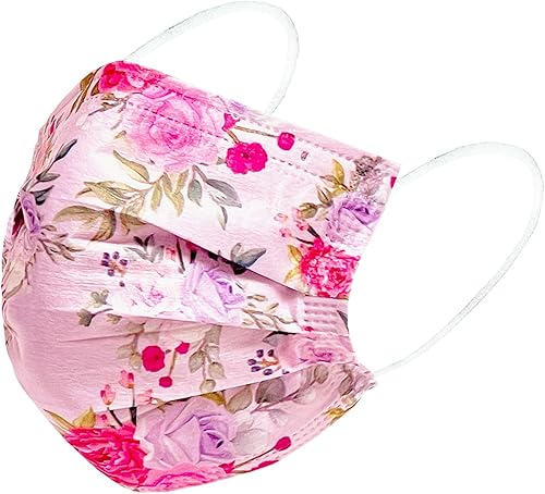 Miniatura 8 de Everydayspecial Máscara de seguridad desechable de 3 capas de protección facial para adultos, 50 unidades (flor de peonía)
