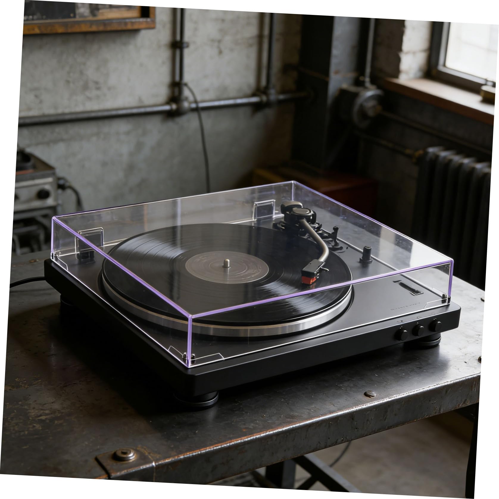 Copertura Antipolvere in Acrilico Leggero Trasparente per Vinile Design per Componenti Stereo, per Ambienti Audio Domestici