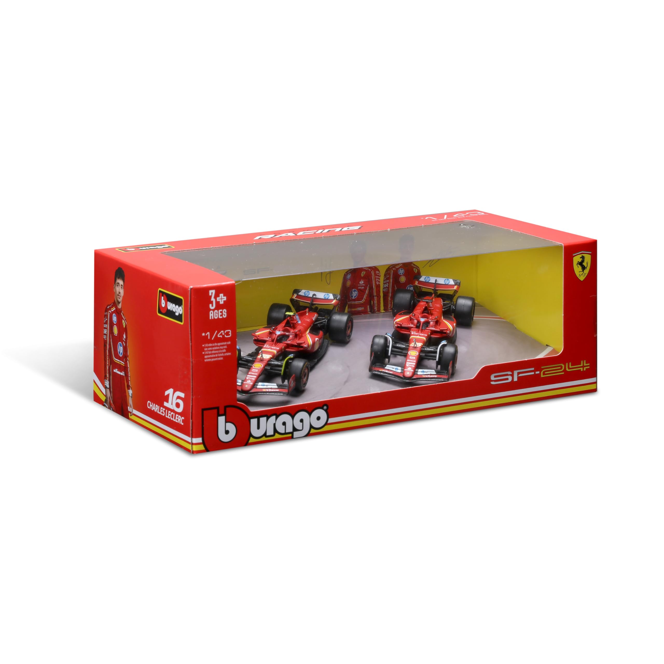 Bburago Ferrari SF-24 Miami Edition 1:43 Modellauto - Charles Leclerc #16