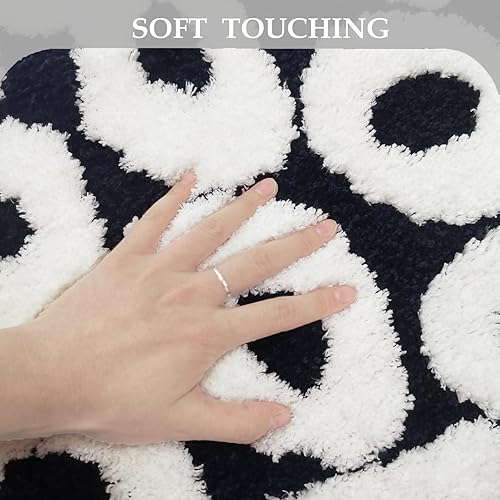 Miniatura 4 de Tapete de baño con texto en inglés "You Look Good", tapete para puerta de baño, dormitorio, cocina, antideslizante, de microfibra, color negro,