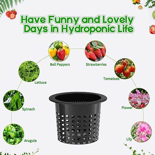 Miniatura 3 de Vasos de red de 6 pulgadas (paquete de 12), macetas de red para hidroponía, cestas de malla de orquídeas, macetas de suministros hidropónicos