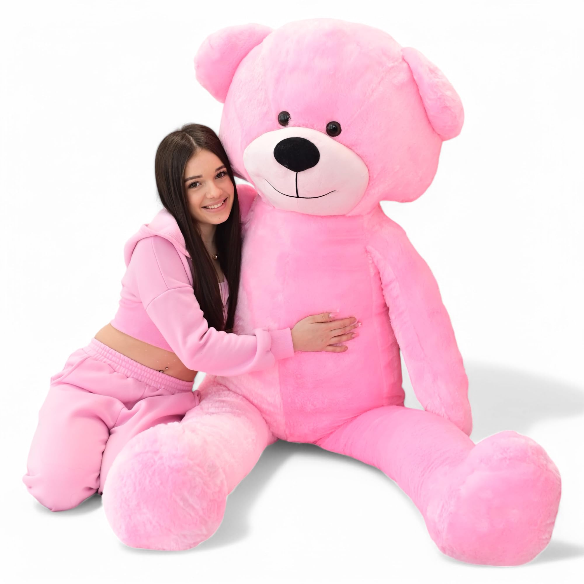 Odolplusz Oso de peluche gigante grande, 220 cm, tamaño XXL, rosa