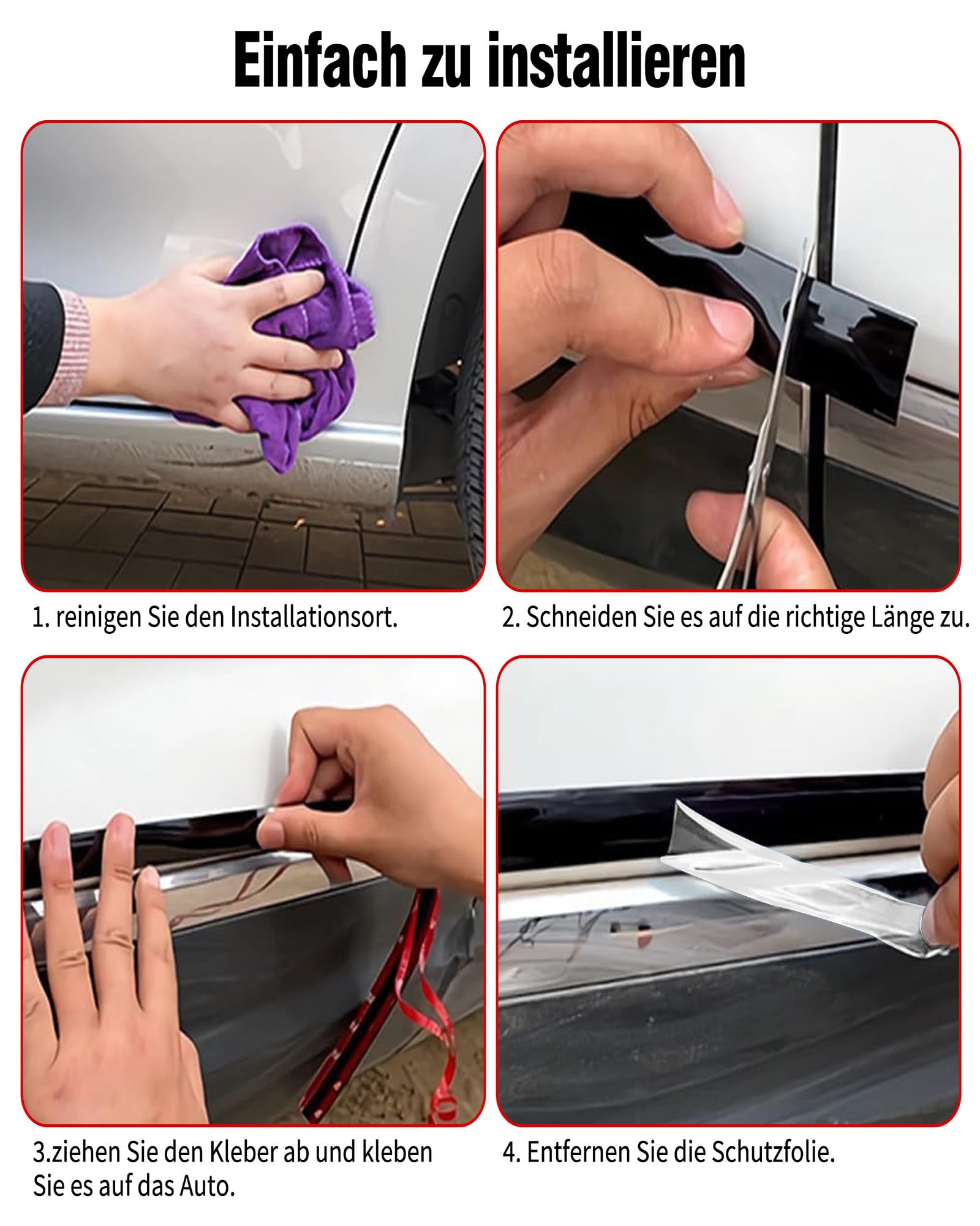 Tira Adhesiva Coche 5 m X 30 mm: Molduras Autoadhesivas con Película Protectora Tira Decorativa Autoadhesiva Flexible para Muebles, Automóviles, Carrocerías, Ventanas, Rejas