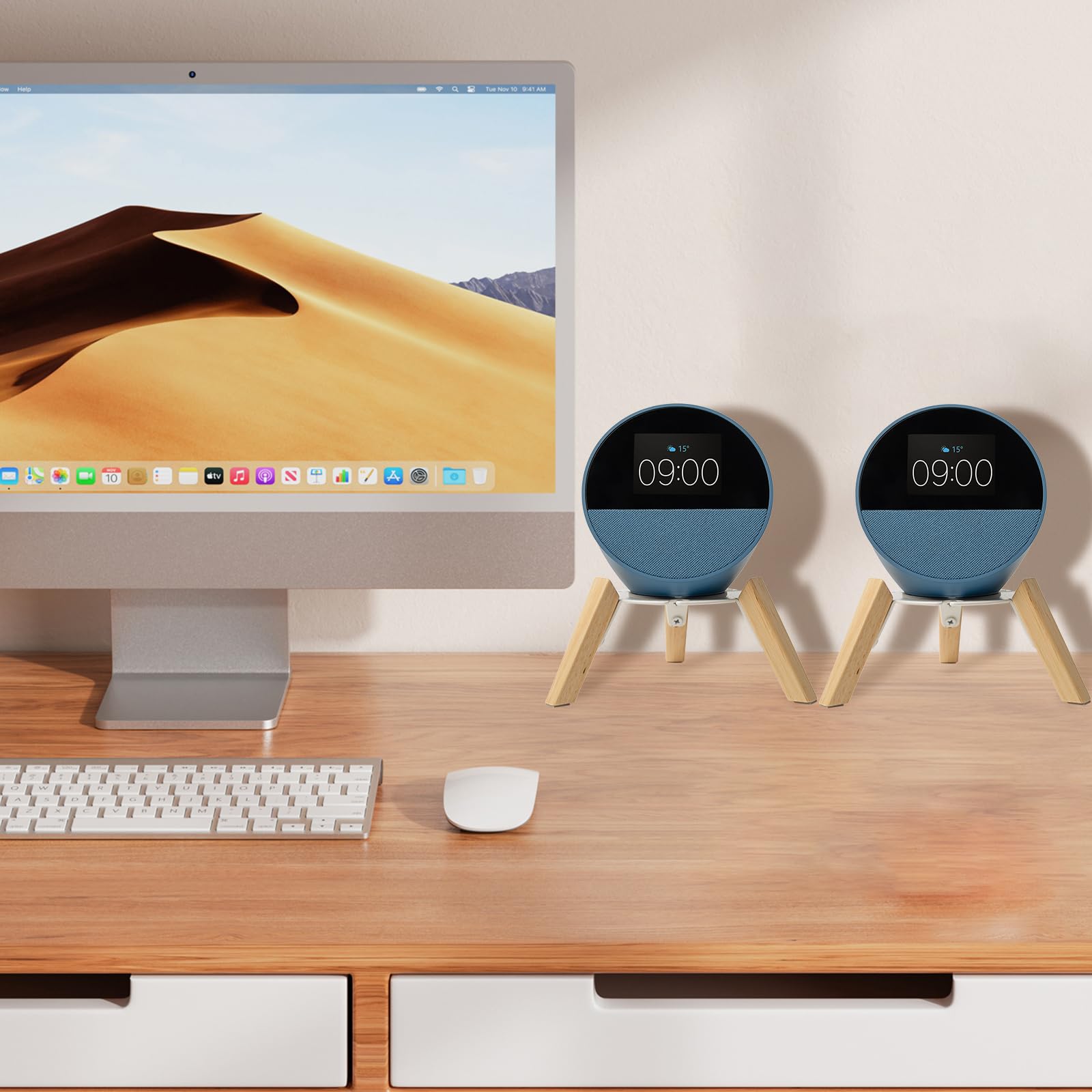 shinar Lautsprecherhalterungen Kompatibel für Spot 2024/Ech0 4 Gen./Homepod Ständer für Spot 2024/Homepod verstellbare Tischständer Halterung mit integriertem Kabelmanagement besseren Klang (Weiß)