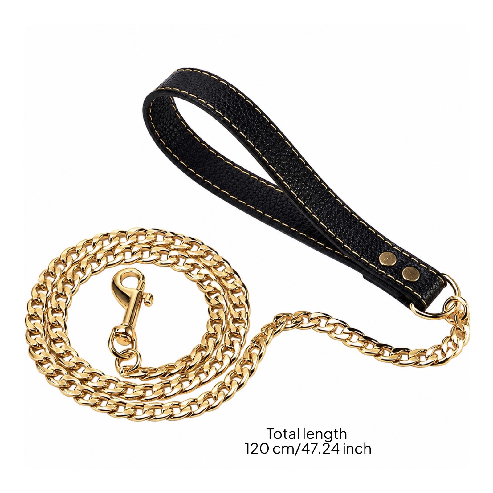 Guinzaglio con D'acciaio Durevole, Oro, 120 Cm