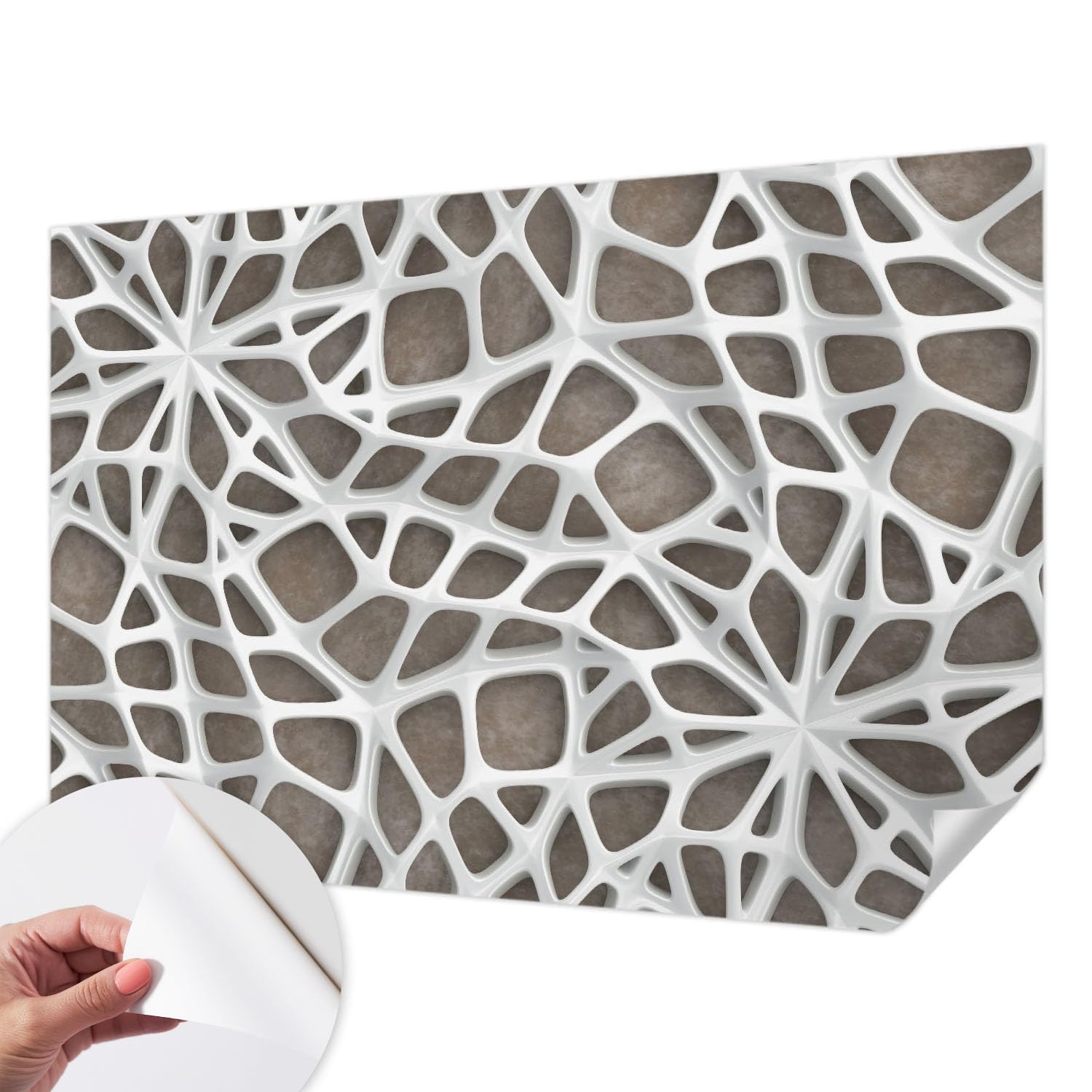 Vinilos de pared autoadhesivos lavables con estampado de red geométrica