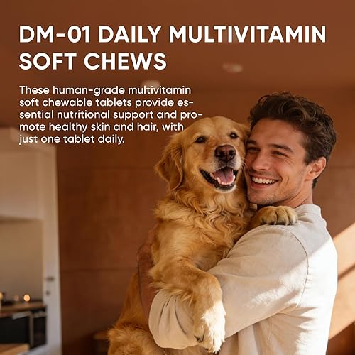 Miniatura 6 de DM-01 Multivitamínico diario, multivitamínico para aliviar la picazón para perro, con ácido fólico, aceite de salmón, condroitina y vitaminas