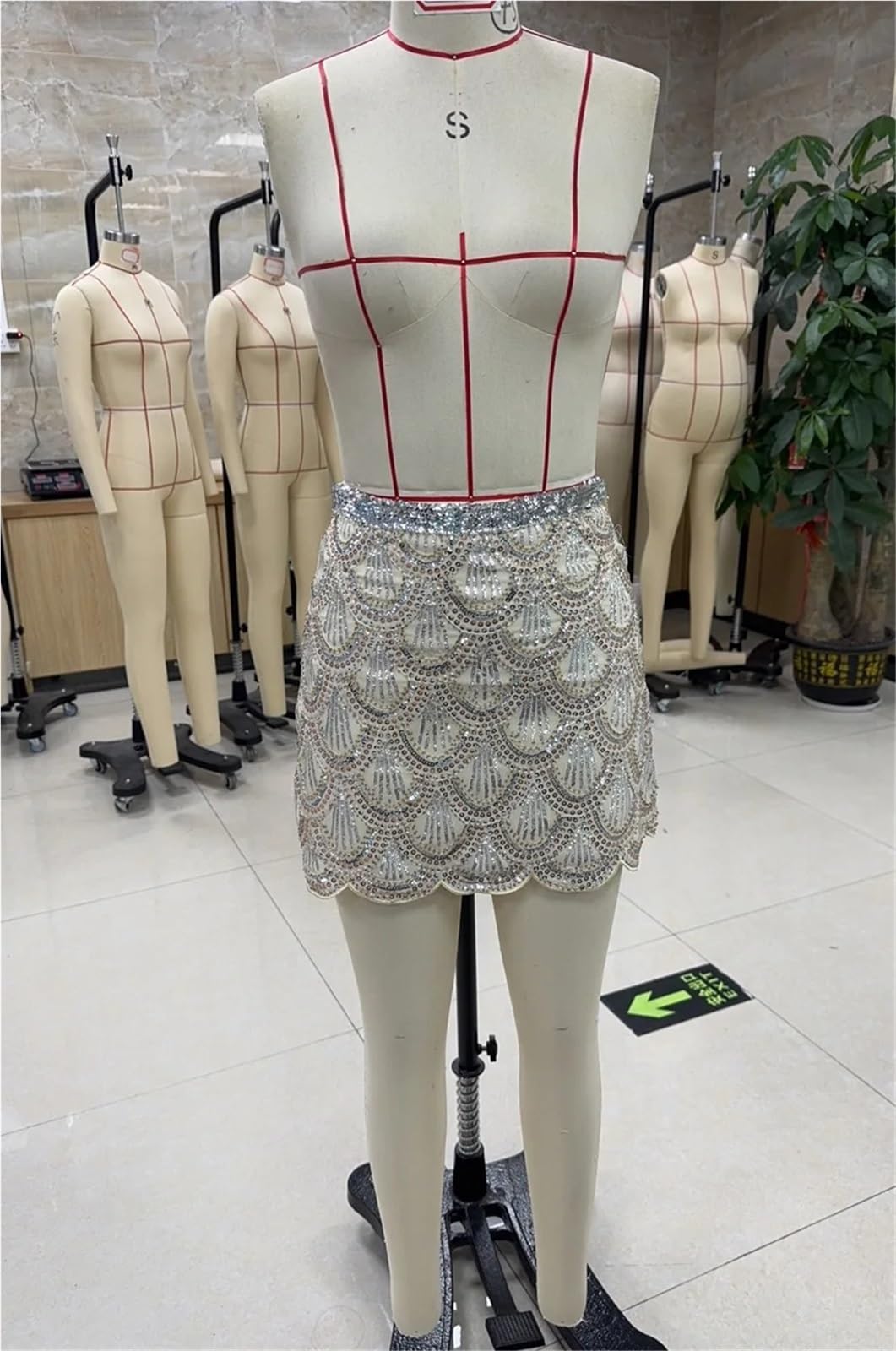 Gonne con Paillettes for Donna Chic Casual Summer Party Clubwear Moda Femminile a Vita Alta A-Line