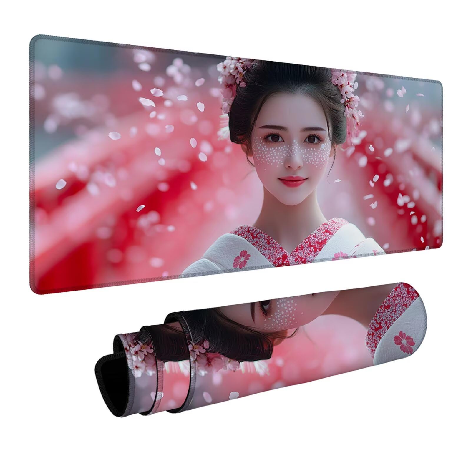 Podkładka pod mysz Geisha XXL 600 x 1400 x 3 mm, wodoodporna, gamingowa podkładka pod mysz, dokładność, zwiększona prędkość, akcesoria do gier, laptop, biuro, prezent dla mężczyzn, FSBD-8229