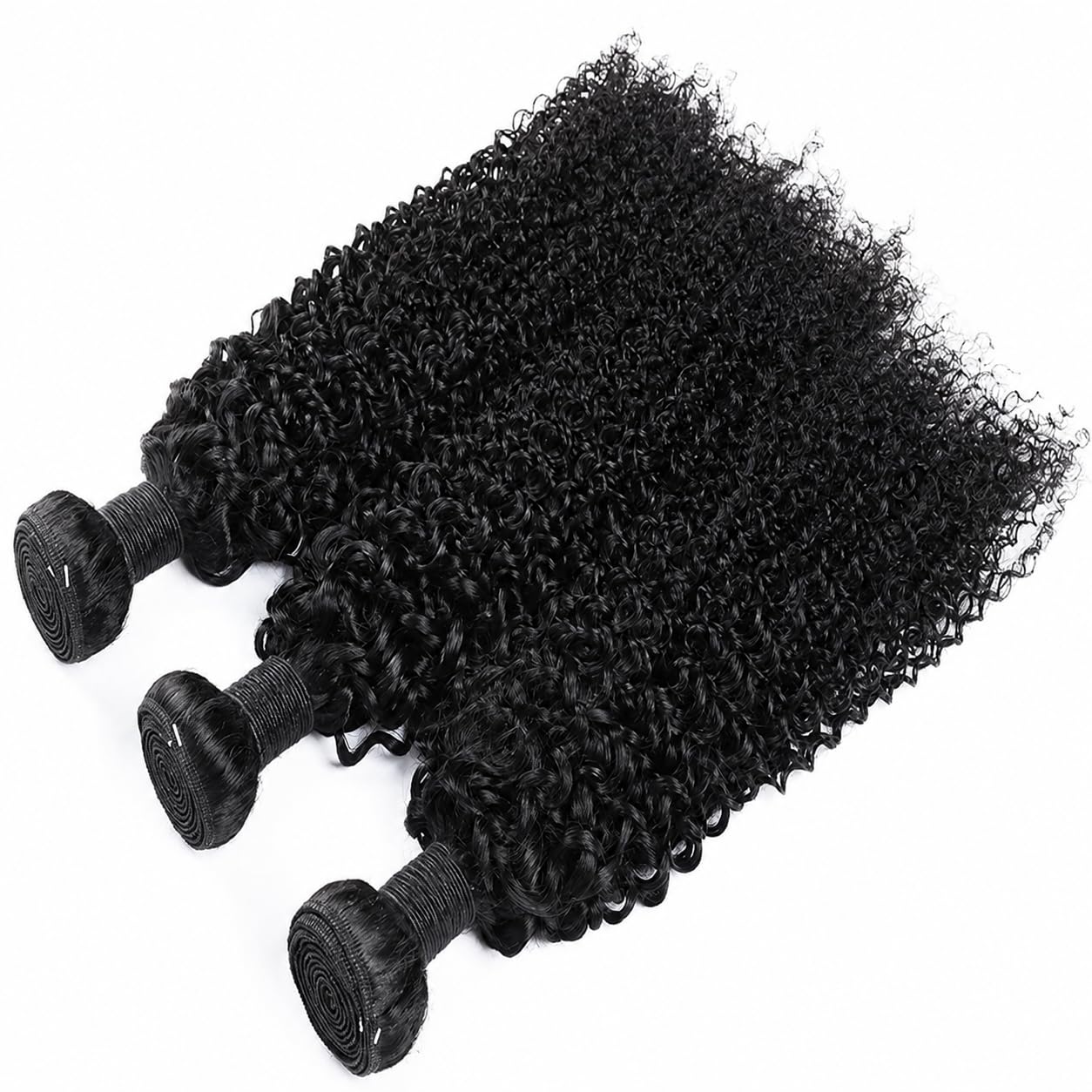 Tissage Bresilien Kinky Curly Bundles Naturelle Couleur 12 14 16 Pouce 210g