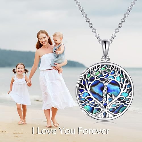 Miniatura 6 de CRMAD Regalos para el día del padre, collar de plata esterlina con árbol de la vida para mujeres, mamá, abuela, madre de hija e hijo, Metal, no