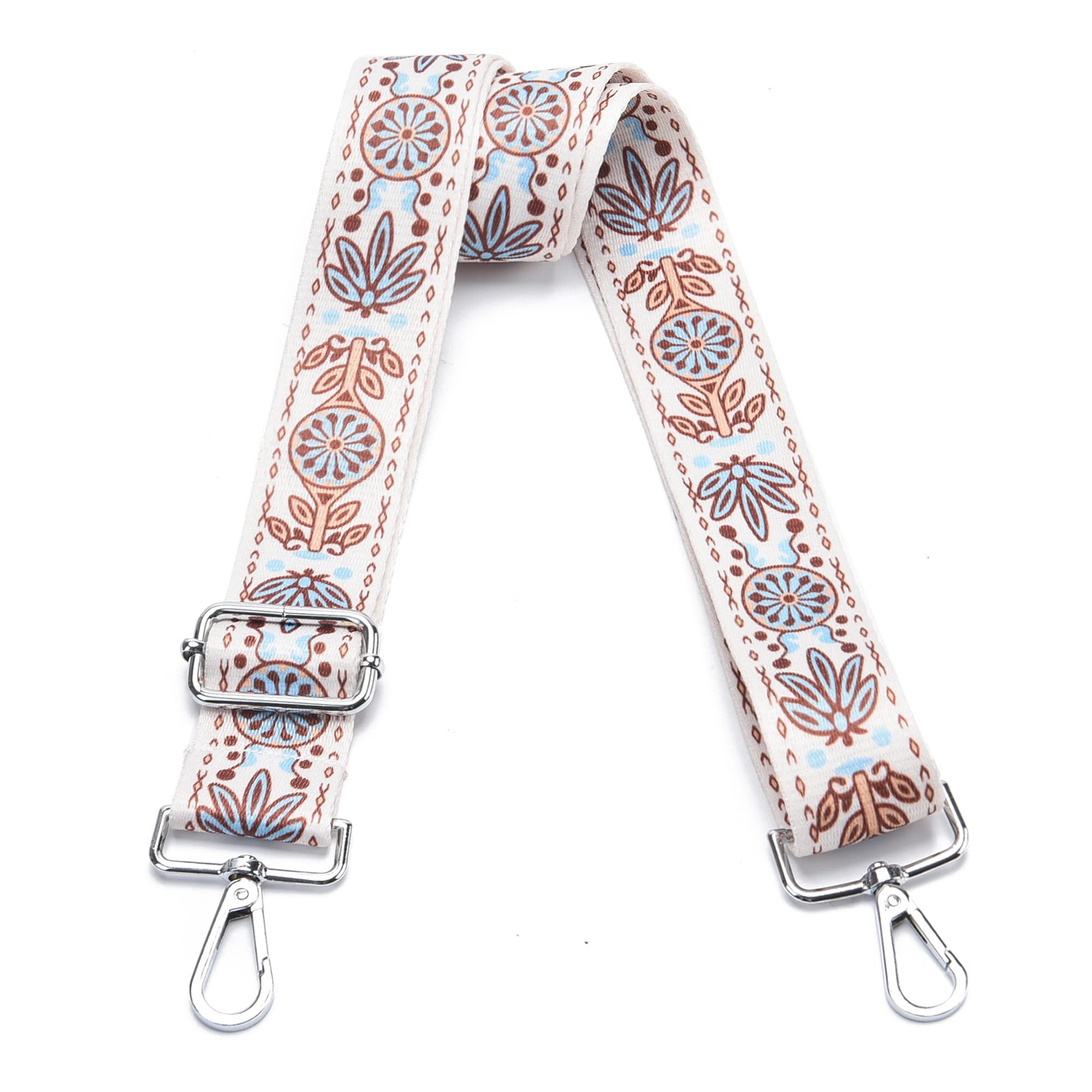 Wide Purse Strap Adjustable Replacement Crossbody Bag Strap Silver Hardware Shoulder Straps