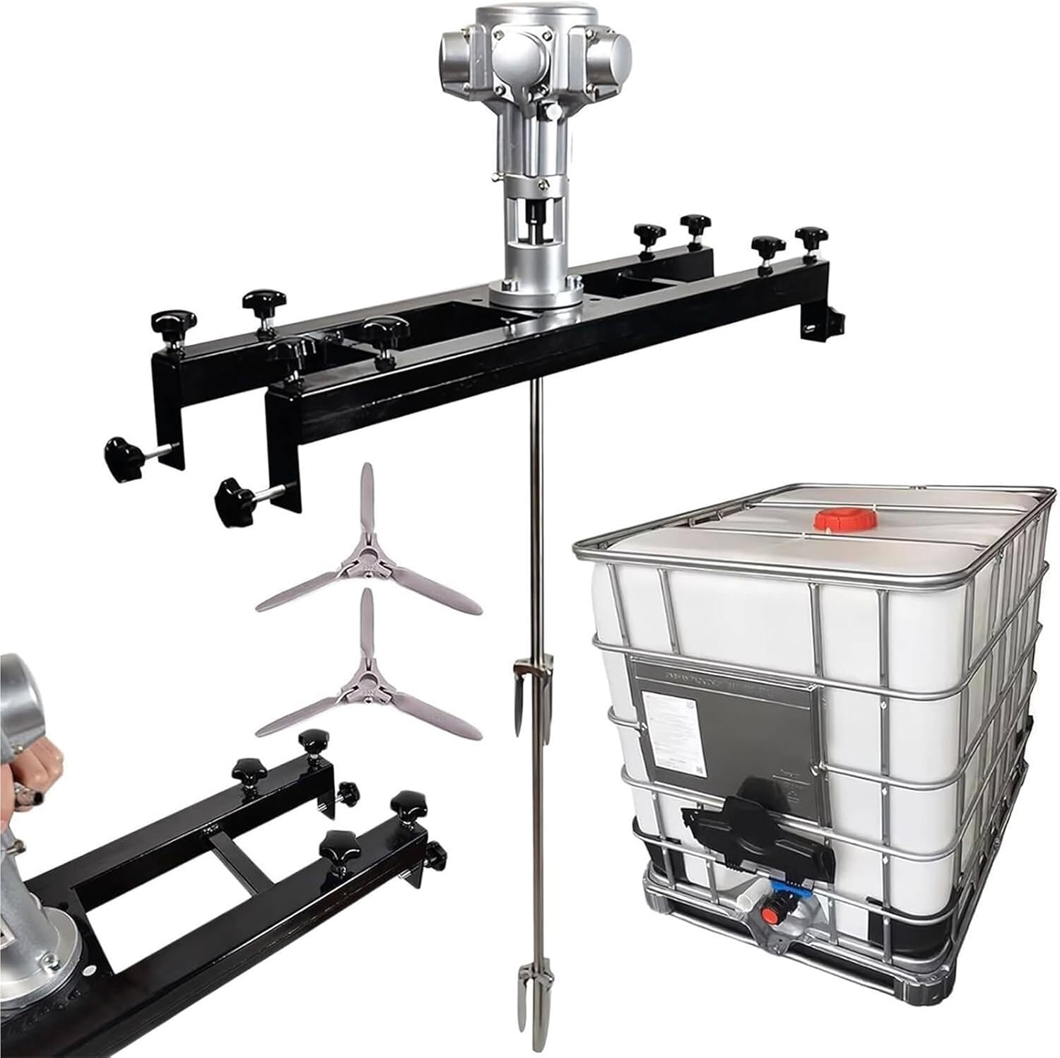 Ibc Air Agitator, Pneumatic Paint Mixer, Tank Mixer Machine, Stirring Capacity: 1000l,Working Air Pressure: 6-8 Kg, For Paint Coating Materials Viscous Liquid Ink Dissolver,Small(Large5Cylinders)